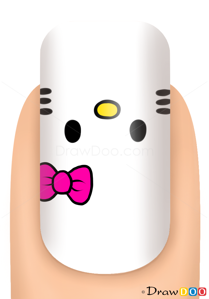 How to Draw Hello Kitty, Nail Art